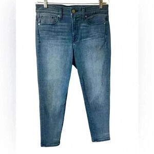 Spanx by Sara Blackly 5-Pocket Skinny Crop Medium Wash Blue Ankle Jeans